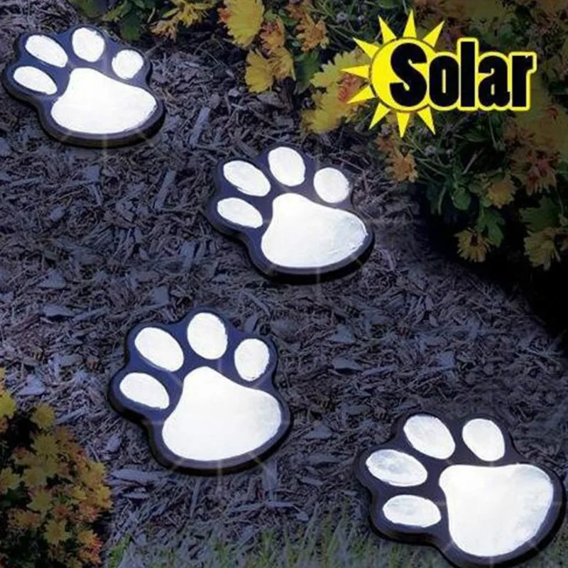 

Coin Purses 4 solar dog animal solar lamp paw print Lights garden statue lantern LED path 3" light lamp outdoor