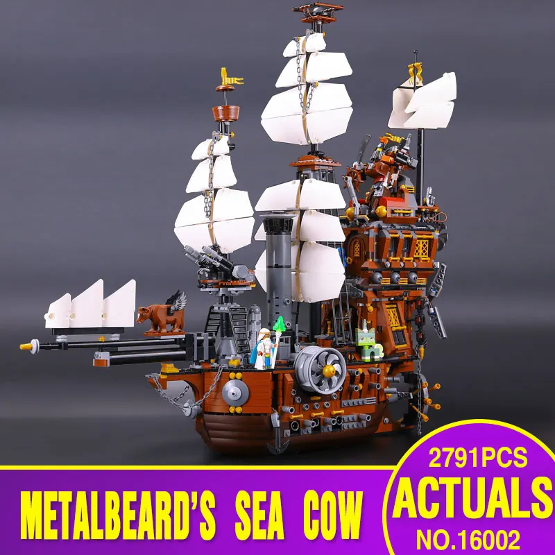

LEPIN 16002 Pirate Ship Metal Beard's Sea Cow Model Building Kits Blocks Bricks Toys Compatible With 70810