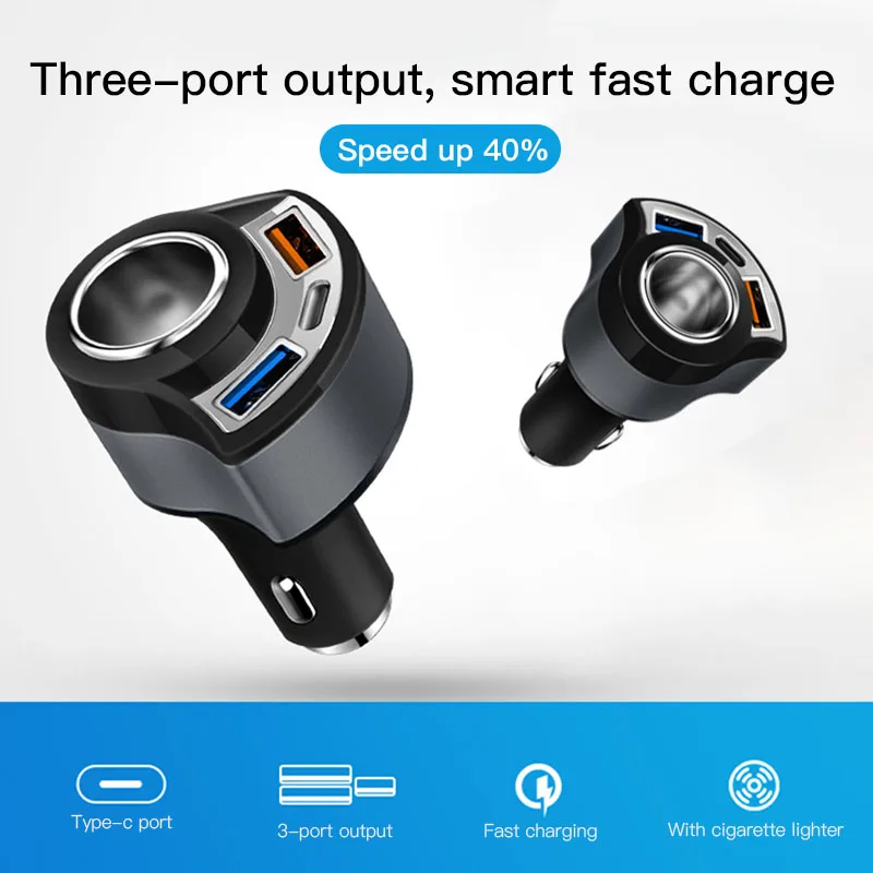 Быстрая зарядка 3,0 usb type C автомобильное зарядное устройство QC 3,0 USB адаптер штекер быстрое зарядное устройство для iPhone samsung Xiaomi Мобильный автомобиль USB C зарядное устройство