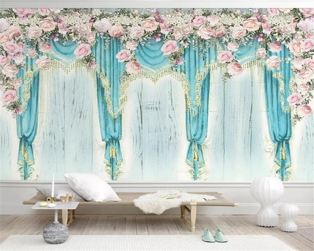 

beibehang Custom wallpaper mural dream rose flower fashion Marriage room TV background wall decorative painting 3d wallpaper