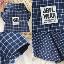 Футболки для щенков, летняя Клетчатая футболка для питомцев, пальто с отворотами, одежда для маленьких собак, жилет для домашних животных, одежда 669