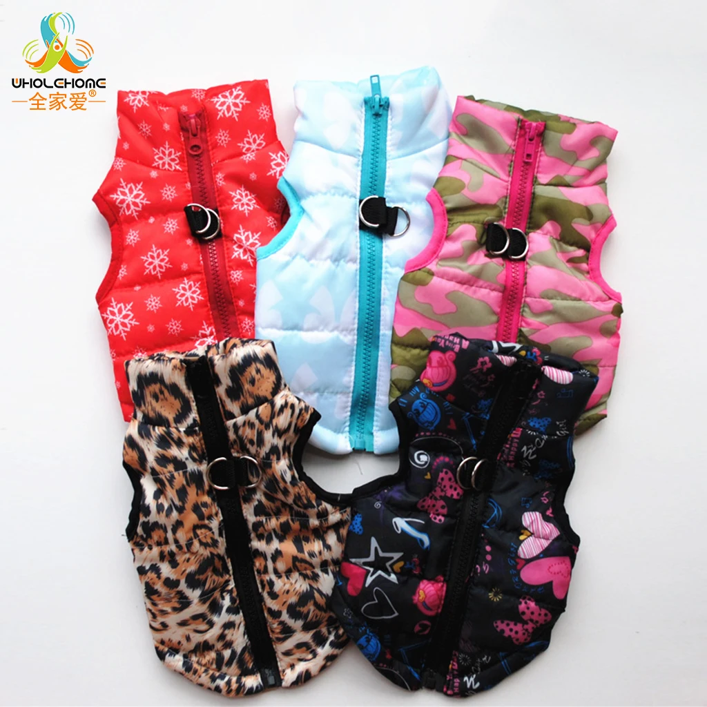 

Cotton Small Dog Cat Pet Puppy Clothes Jacket Vest Coat Fashion Warm Breathable Soft Decorative Autumn Winter 4 Sizes 13 Colors