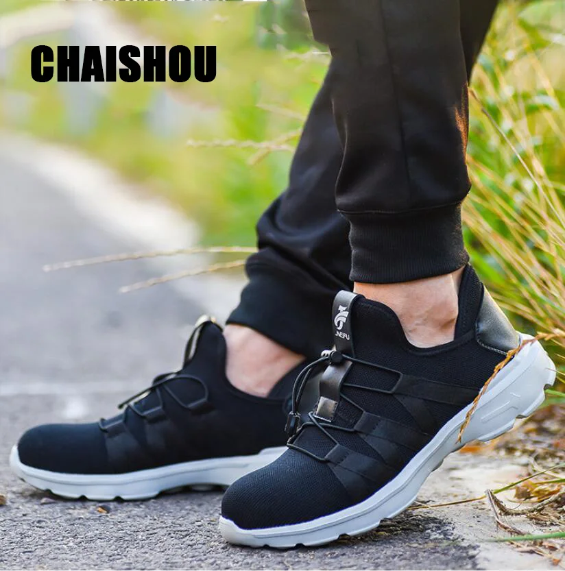CHAISHOU обувь; Мужская дышащая защитная обувь; мужские летние Нескользящие рабочие сандалии для пирсинга; тонкие сетчатые CS-159