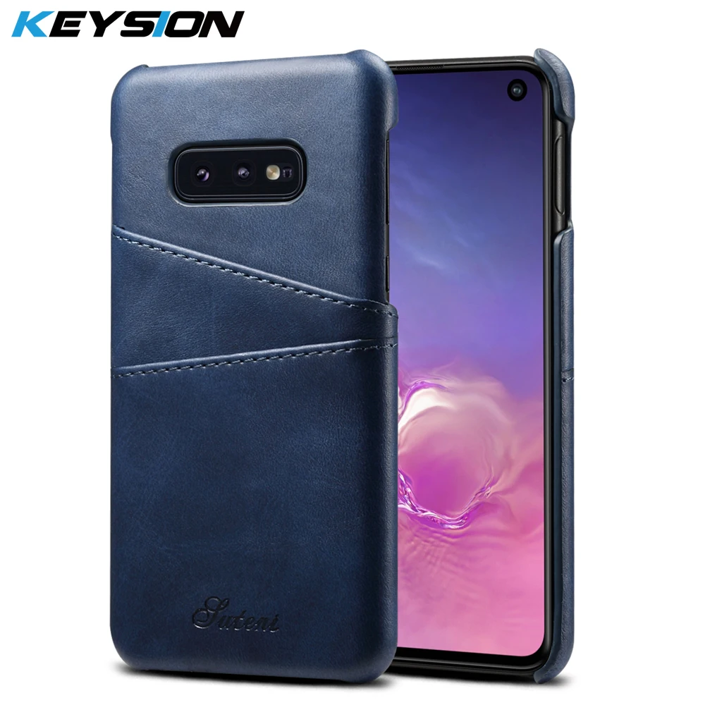 Чехол для телефона KEYSION Samsung Galaxy S10 + S10e кожаный роскошный винтажный кошелек с