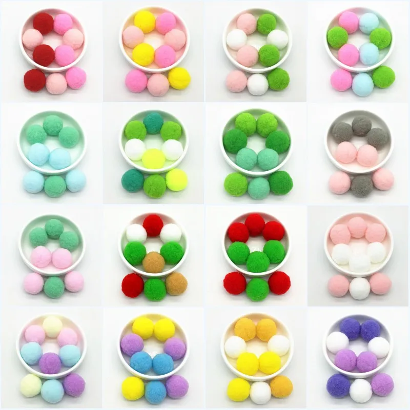

30mm Mixed color Pompom Fur Craft DIY Soft Pom Poms Crafts Pompones Ball Wedding Decoration Glue on Cloth Accessories 20pcs