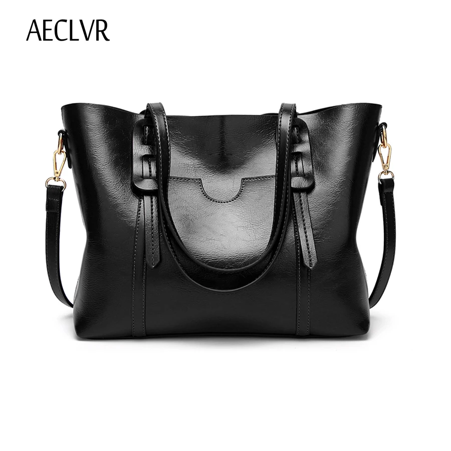 

AECLVR Fashion Vintage Women Handbag PU Leather Zipper Shoulder Bag Large Capacity Tote Crossbody Bag For Ladies Bolsas Feminina