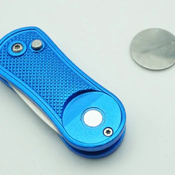 

Divot Fork Tool with Button Magnetic Ball Marker Portable Foldable for Golf Club Ball EDF88