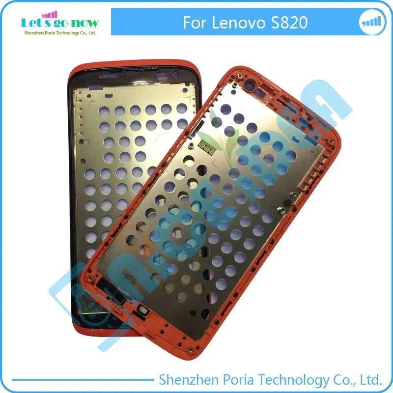 

5Pcs/lot LCD Holder Screen Front Frame For Lenovo S820 S820T Housing Case Replacement Parts With 3M Adhesive black/white/red