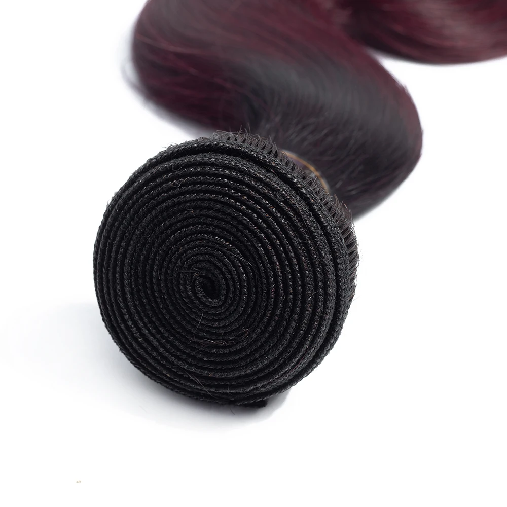 QT Ombre Hair Bundles Human Hair Body Wave Peruvian Body Wave Ombre 1B/ 99J Wine Red Remy Ombre Hair Bundles Free Shipping