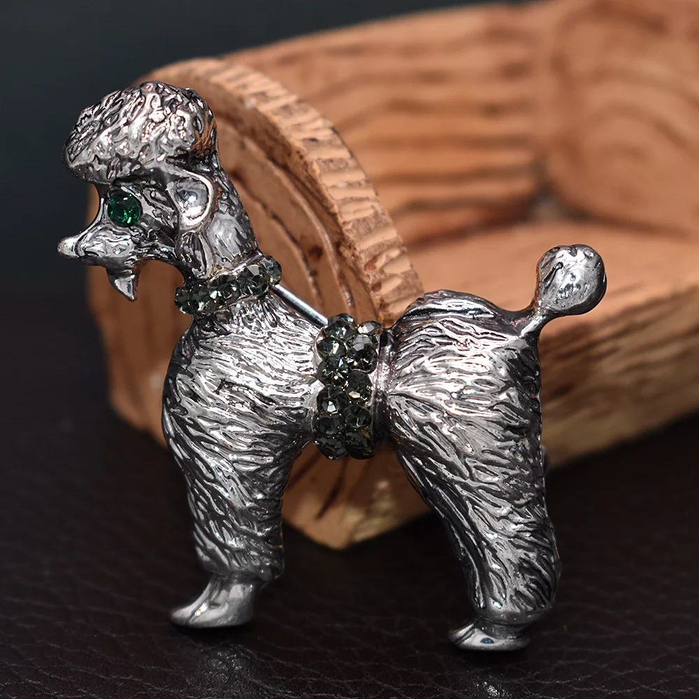 dog brooch crystal brooches jewelry rhinestone Poodle Animal brooch