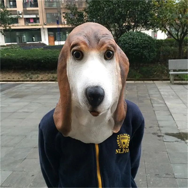 halloween masks fox terrier masks lovely mild pet dogs retaining cap latex animal masks ball props party halloween supplies fa38 in party masks from home