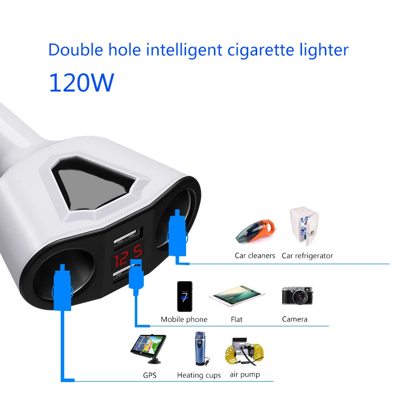 YANTU-12V-24V-Car-Splitter-Cigarette-Lighter-Socket-Power-Adapter-3-1A-Dual-USB-Car-Charger(1)