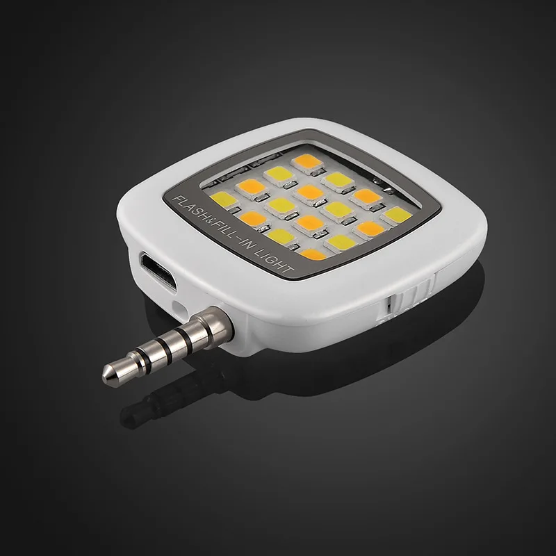 Tokohansun мини 16 светодиодный вспышка для селфи для смартфона iPhone Камера Поддержка, работающими на iOS/Android/WP8 телефон 3,5 мм разъем