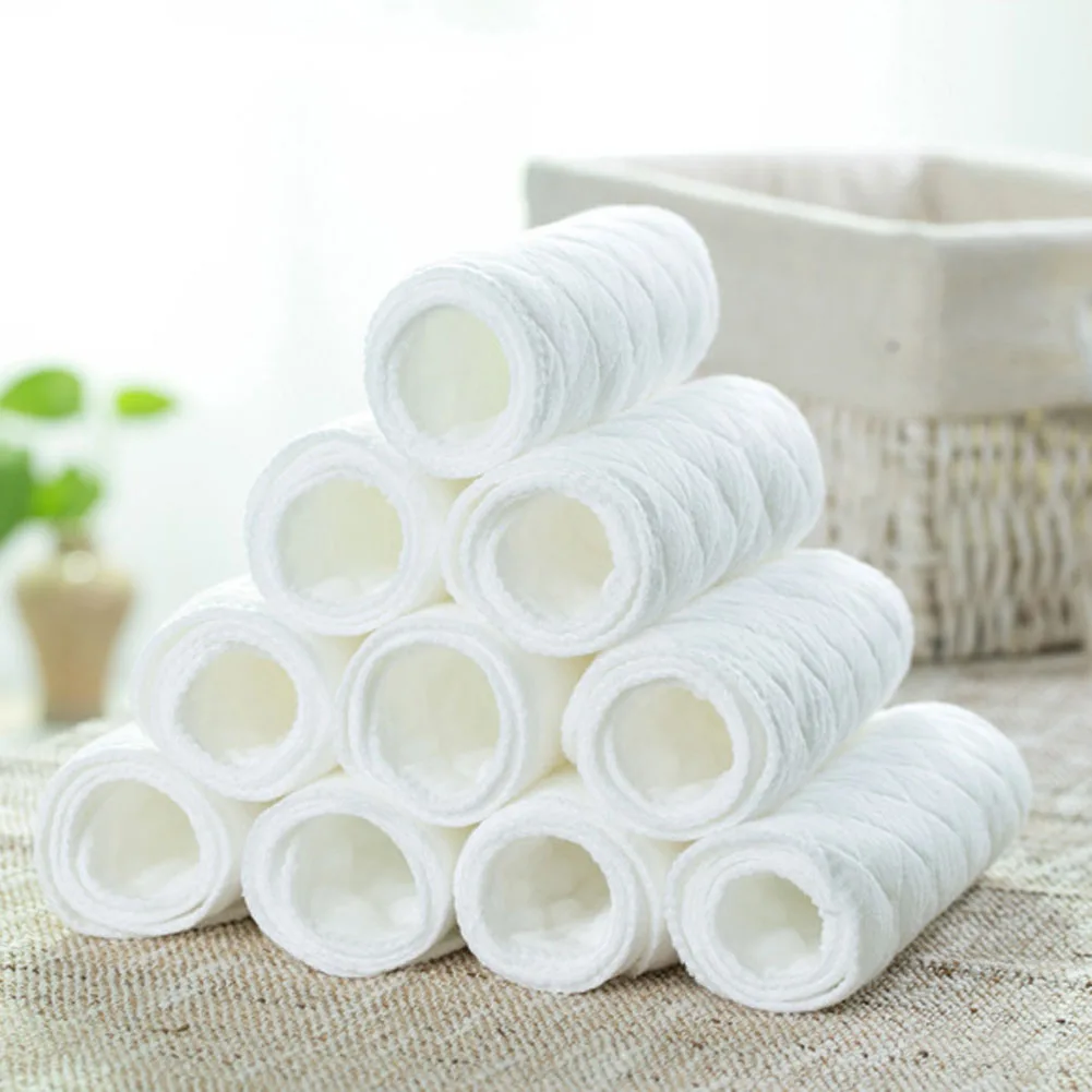 

10 Pcs Baby Nappies Reusable Baby Infant Newborn Cloth Diaper Nappy Liners Insert 3 Layers Cotton hot sale