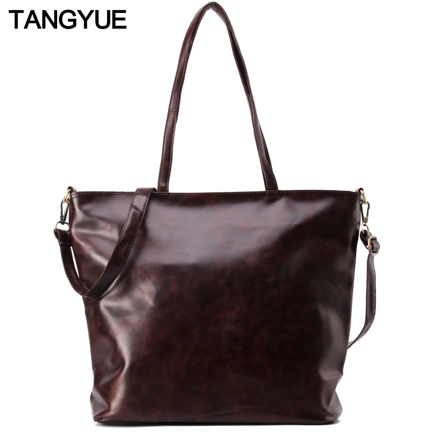

TANGYUE Handbags Women's Bag Shoulder Female Leather Soft Big Casual Tote Messenger Crossbody Lady Hand Bags for Women 2018 sac
