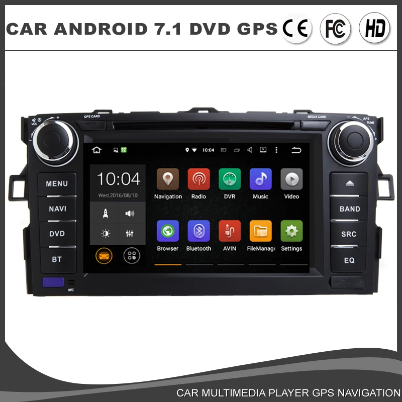 

7 Inch Car Android 7.1.1 Auto Radio Car DVD GPS Player For TOYOTA Auris Radio BT Wifi/4G DAB+Sat Navi RK3188