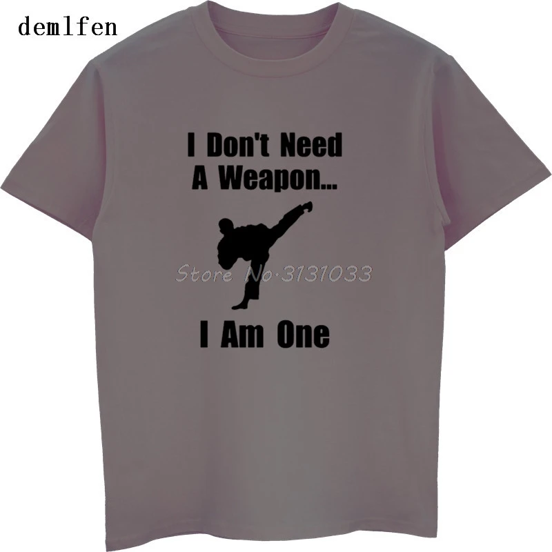 Fuuny I Don't Need A Weapon Am One футболка с принтом тхэквондо мужская повседневная