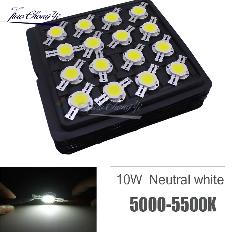 100pcs High Power LED Chip 10W Neutral White 5000k Lighting Beads 9-12v 1050mA Integrated Matrix Bulb COB Lamp For Floodlight | Лампы и