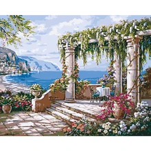 Lost Temple.40x50cm, картина по номерам, DIY, настенное искусство, украшение гостиной, пейзаж, фигура, животное, цветок, мультфильм