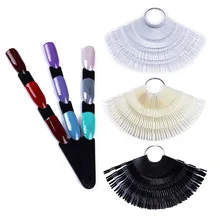 150 X kolorowe paznokcie wyświetlacz palety naturalne/jasne w kształcie wachlarza 3 w 1 próbniki do lakierów do paznokci DIY Nail Practice Display Sticks