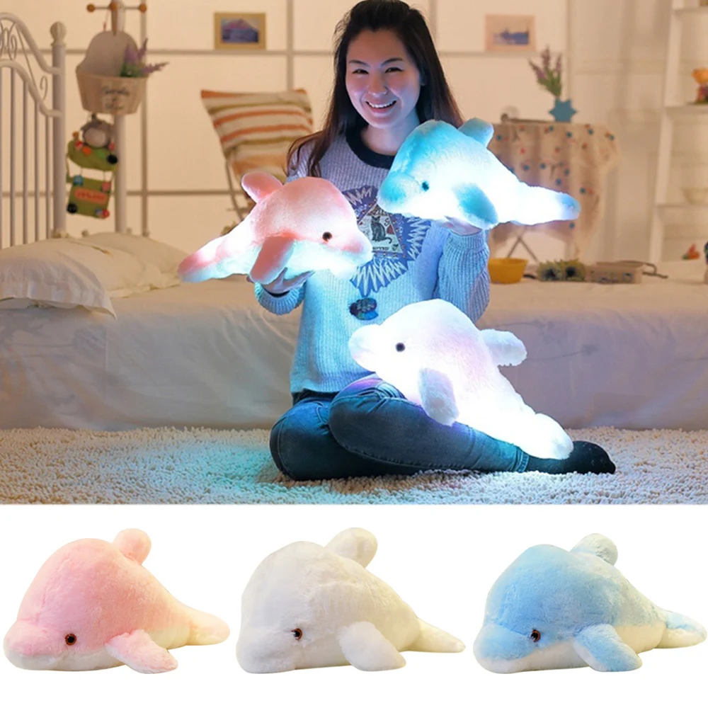 Conduzida da Noite Brinquedo de Pelúcia Animados do Miúdo Almofada do Sofá Decoração da Casa 7-mudança da Cor Cão dos Desenhos Travesseiro Luminosa Brinquedo Crianças Favorecem Presentes 50 cm Luz 4 50 cm 7-Mudança Da Cor Luz CONDUZIDA