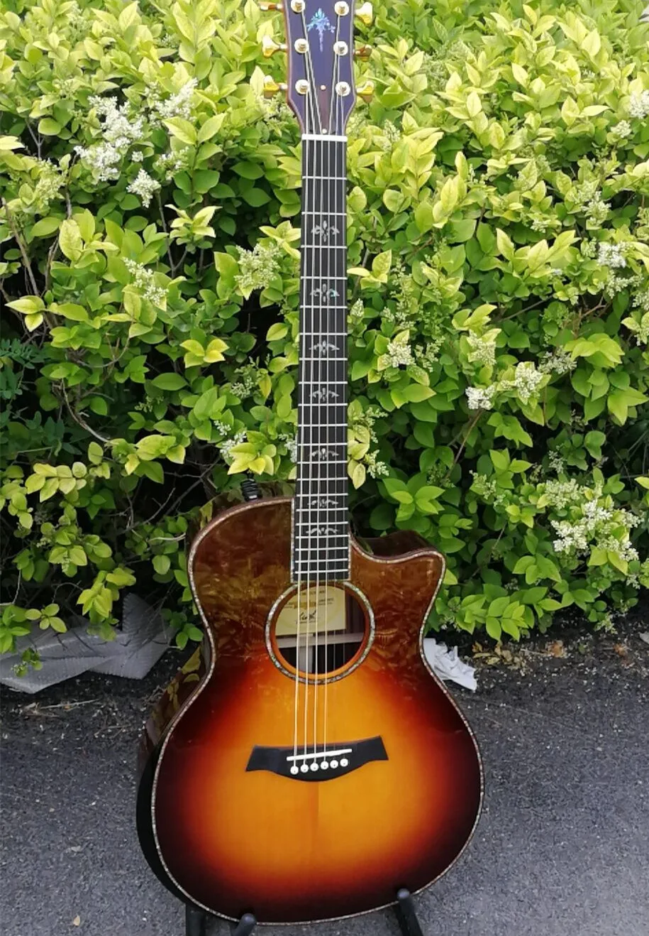 

Sunbrust Solid spruce top Chaylor 914 Acoustic Guitar,Custom 41 inch abalone ebony fingerboard acoustic Guitar,Free shipping