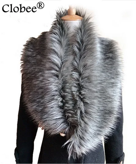 2018 Элегантный женский шарф с воротником из искусственного лисьего меха Зимний