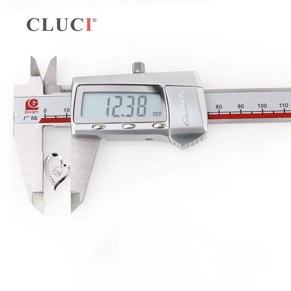 CLUCI  크리스탈 펜던트 장착 하트 목걸이 지르콘 러브 펜던트 목걸이 라인 석 애인 선물 SP200SB