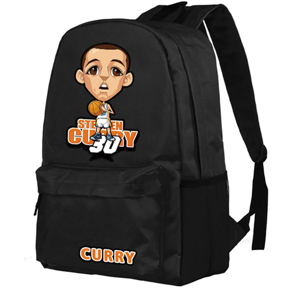 

Zshop Basketball Player Durant Curry Backpack for Fans Black Shoulder Bag Teenagers Bookbag