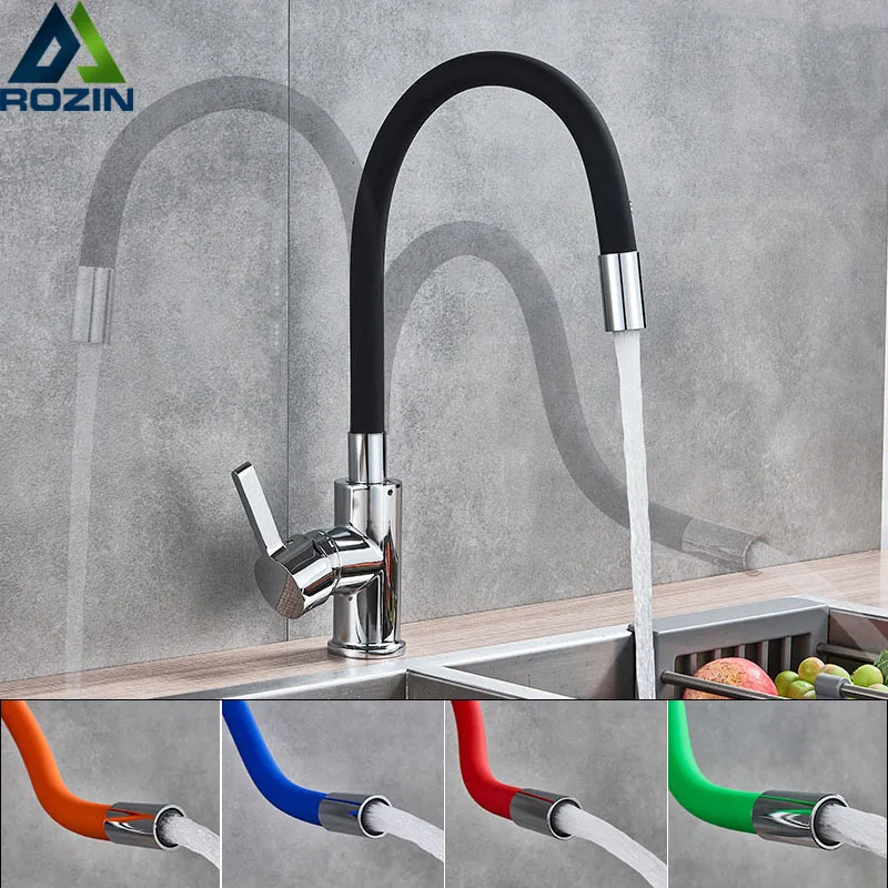 Blue Pipe Flexible Neck Kitchen Sink Faucet Universal pipe Hot Cold Mixer Tap for Kitchen Deck Mounted Bathroom Kitchen Tap