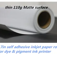 17in/24in струйная печать 110gsm водонепроницаемый матовый самоклеющийся тонкий рулон струйной бумаги