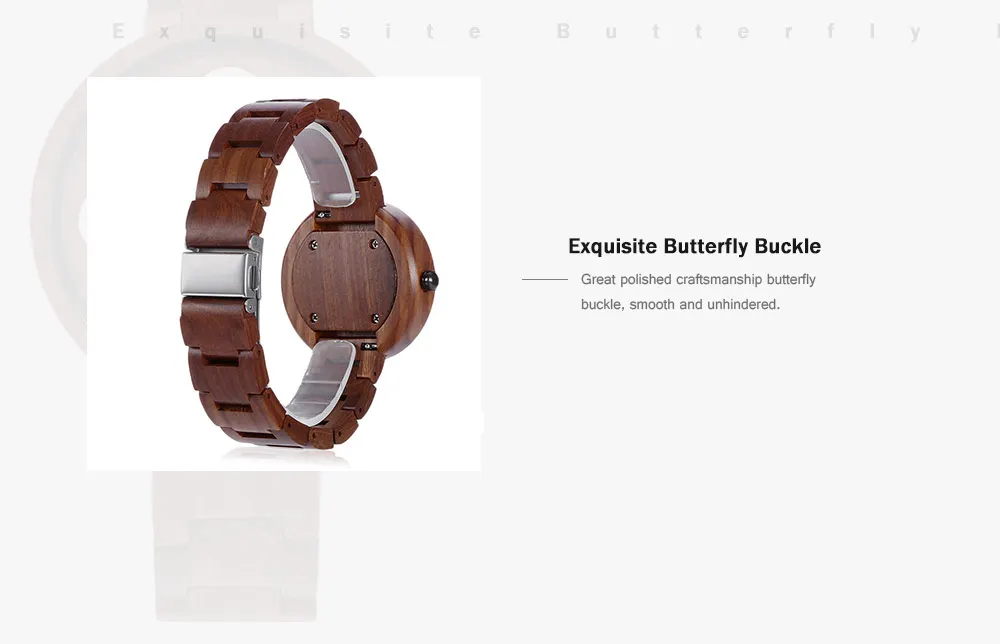 BEWELL ZS - W152A Female Wooden Watch Bloom Dial Leaf Luminous Pointer Natural Wristwatch for Women