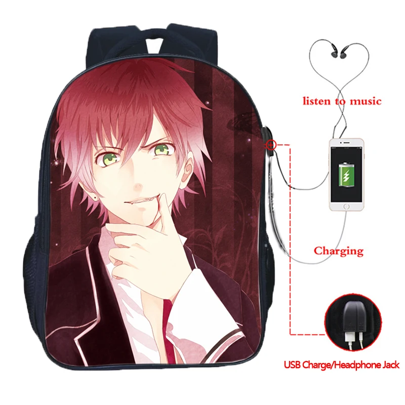 DIABOLIK, рюкзак для влюбленных с USB зарядкой, для мужчин, женщин, мальчиков, девочек, школьные сумки, Модный USB рюкзак для ноутбука, школьный рюкзак для подростков - Цвет: 10