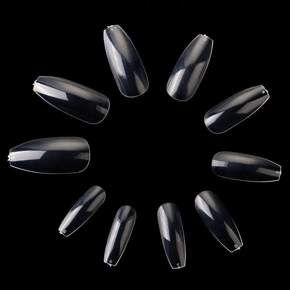 

500Pcs False Nail Tips Half Tranparent Clear Acrylic UV Gel Detachable Nails Fake Nail Tips DIY Design Manicure Tips for Nails