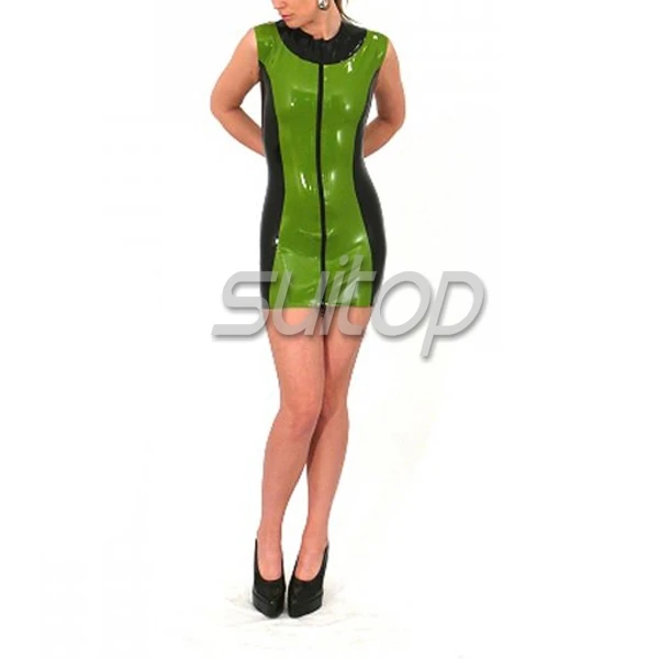 

Latex Rubber School Blouse With tight dress