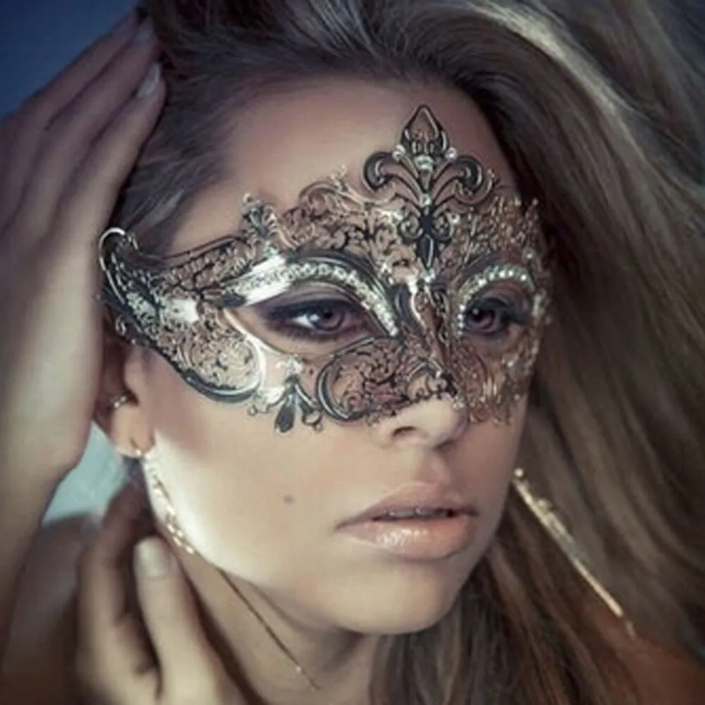 Элегантный Металлический Лазерная резка Венецианская маска halloween Бал-маскарад Роскошная маска вечерние маска маскарадные венецианские маски маска для Хэллоуина