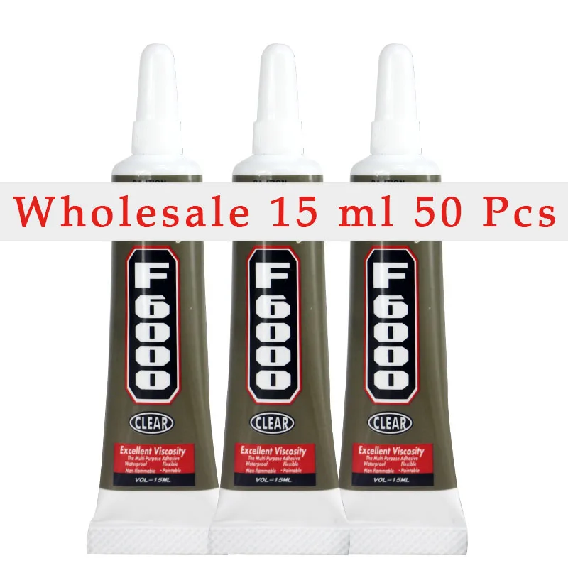 

50 Pcs 15ml F6000 Glue Multi Purpose Adhesives Crafts Jewelry Rhinestones Fabric Glass Pearl Resin Super glue