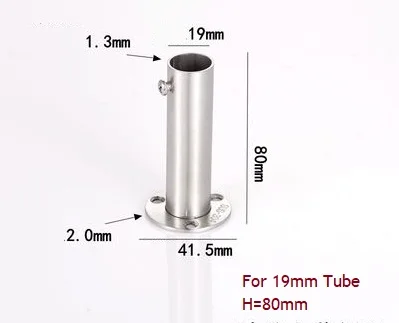 2 шт./лот 201 304 нержавеющая сталь 60 мм 80 мм высокий Фланец держатель кронштейн шкаф стержень стены пола 19 мм 22 мм 25 мм 32 мм трубки - Цвет: 19mm H80mm