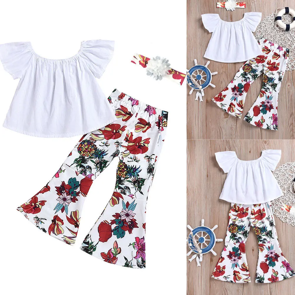 2PCS Toddler Baby Girl T shirt Top Pants SetClothing Sets AliExpress