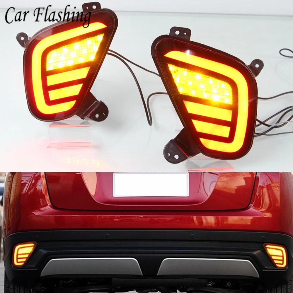 2 шт. для Mitsubishi Eclipse Cross Многофункциональный Светодиодный отражатель заднего бампера лампа тормоза+ сигнал поворота+ Обратный Свет