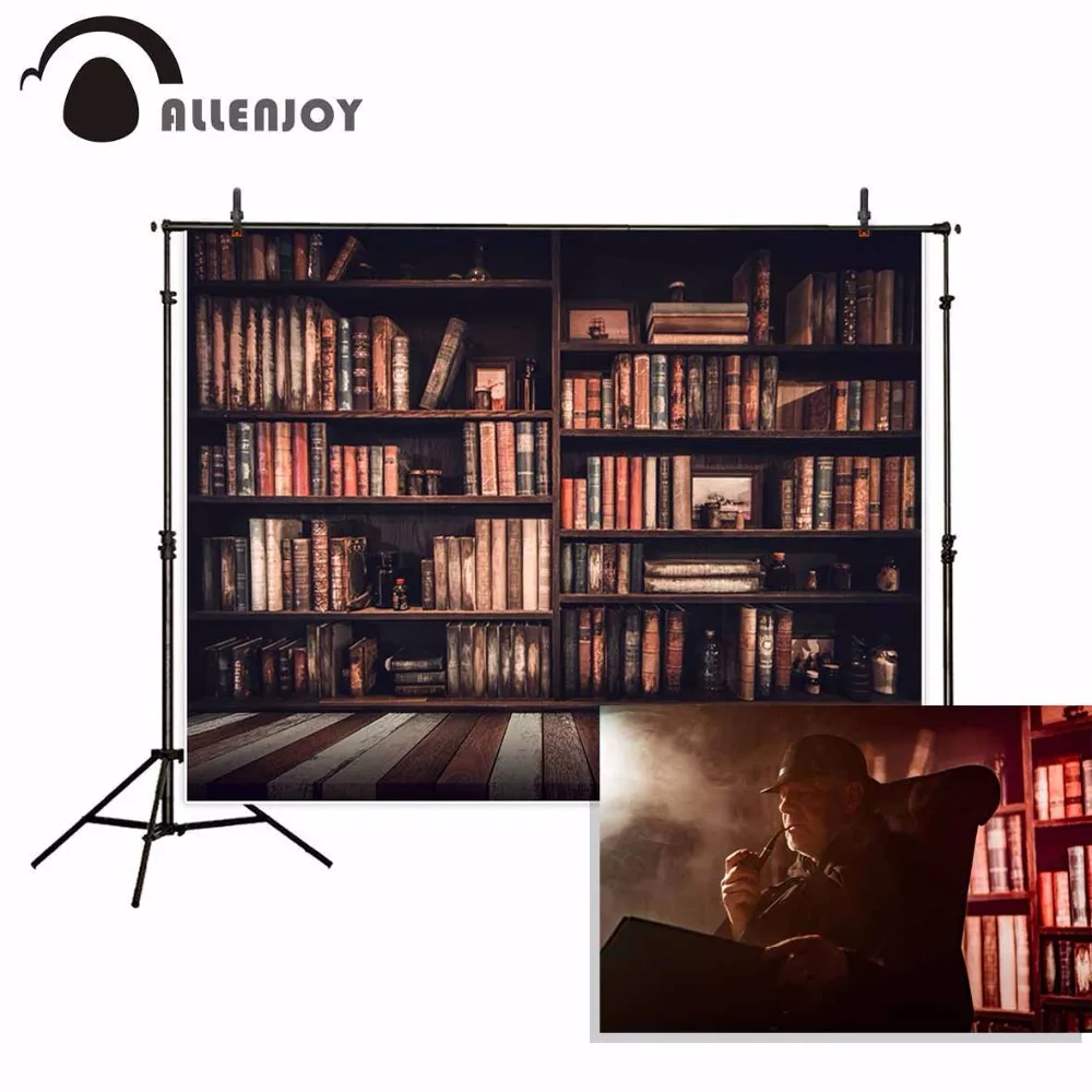Фон для фотосъемки Allenjoy винтажные книги деревянные книжные полки фон фотостудии
