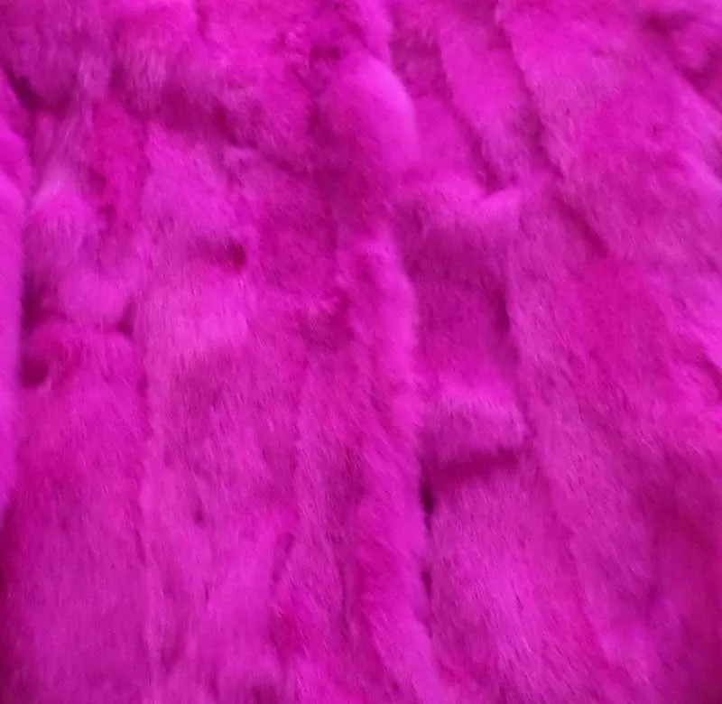 Linhaoshengyue 80 см длина пальто из натурального кроличьего меха натуральный мех женские зимние - Цвет: rose red