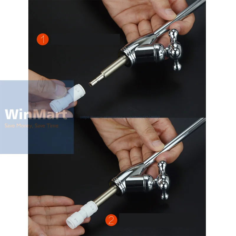 1/4 Inch Water Filter Parts Stainless Steel Faucet Reverse Osmosis Drinking Single Hand Connector Water Purifier Tap For Kitchen