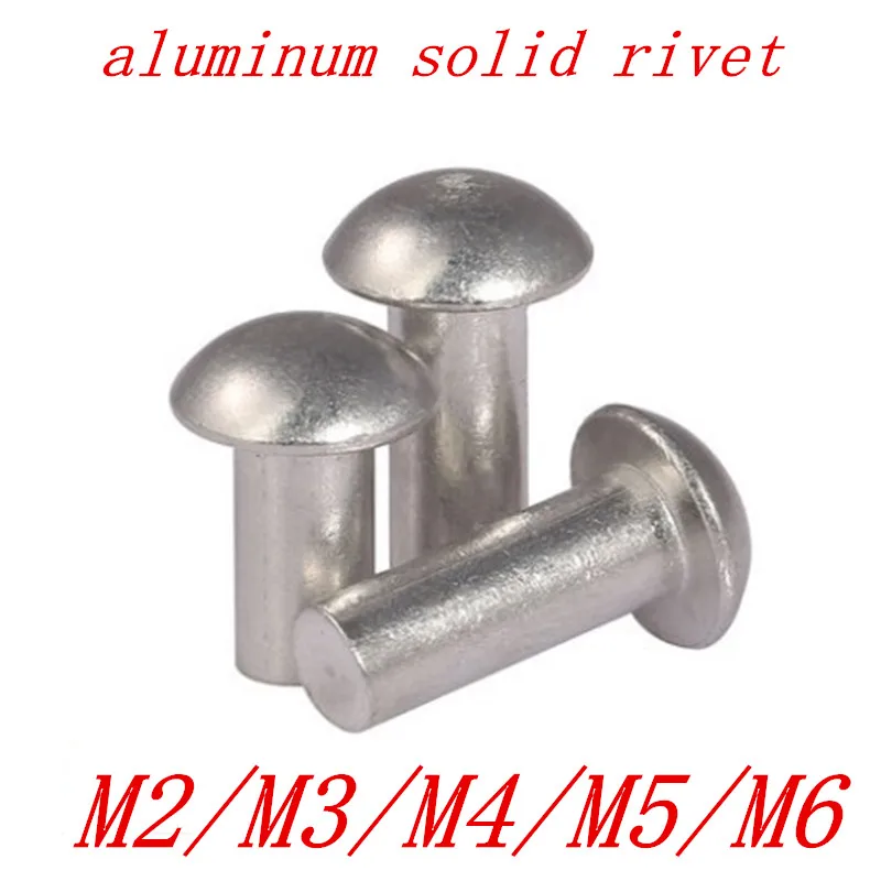 

100pcs 50pcs 20pcs m2 m3 m4 m5 m6 Round Aluminum Round Solid Rivet self-plugging Rivet