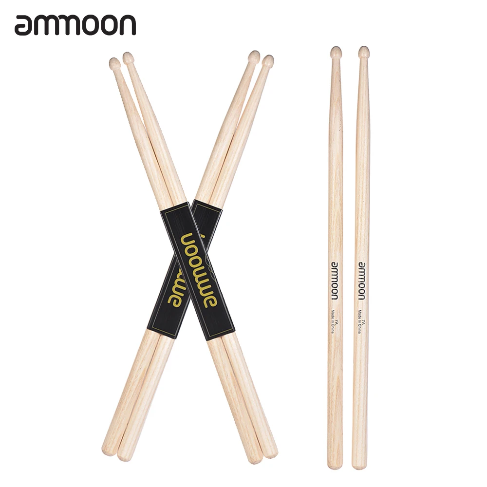 Buy ammoon Standard 7A Wooden Drumsticks Drum Sticks