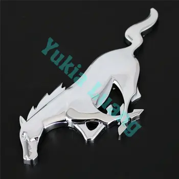 

8" Silver 3D Running Pony Horse Front Grille Emblem for Mustang 2010+