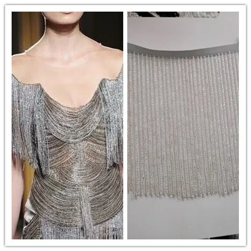 

high class JIANXI.C-62704 beaded Fringe Ribbon Trim Fringe Tassel Lace Trim for party dress decoration