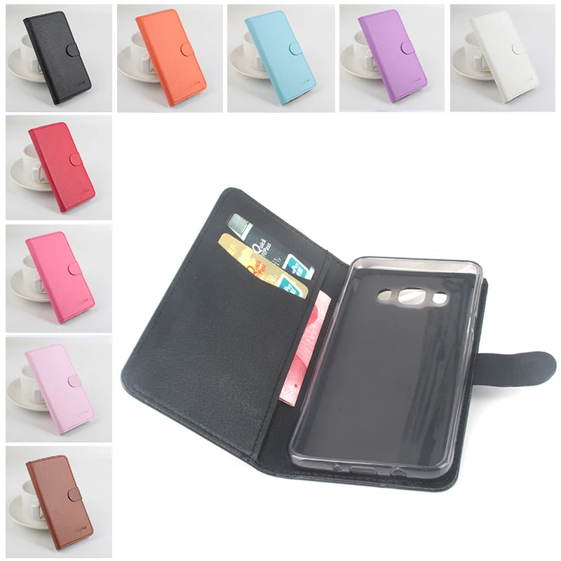 Lingmao Flip Case For Samsung Galaxy J5 2016 J510 Wallet Style PU Leather Stand Function and Card Holder 9 Color Lichi Skin |