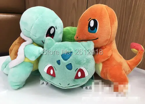 New Authentic Bulbasaur Squirtle Charmander Plush Doll Toy Set of 3 Gift