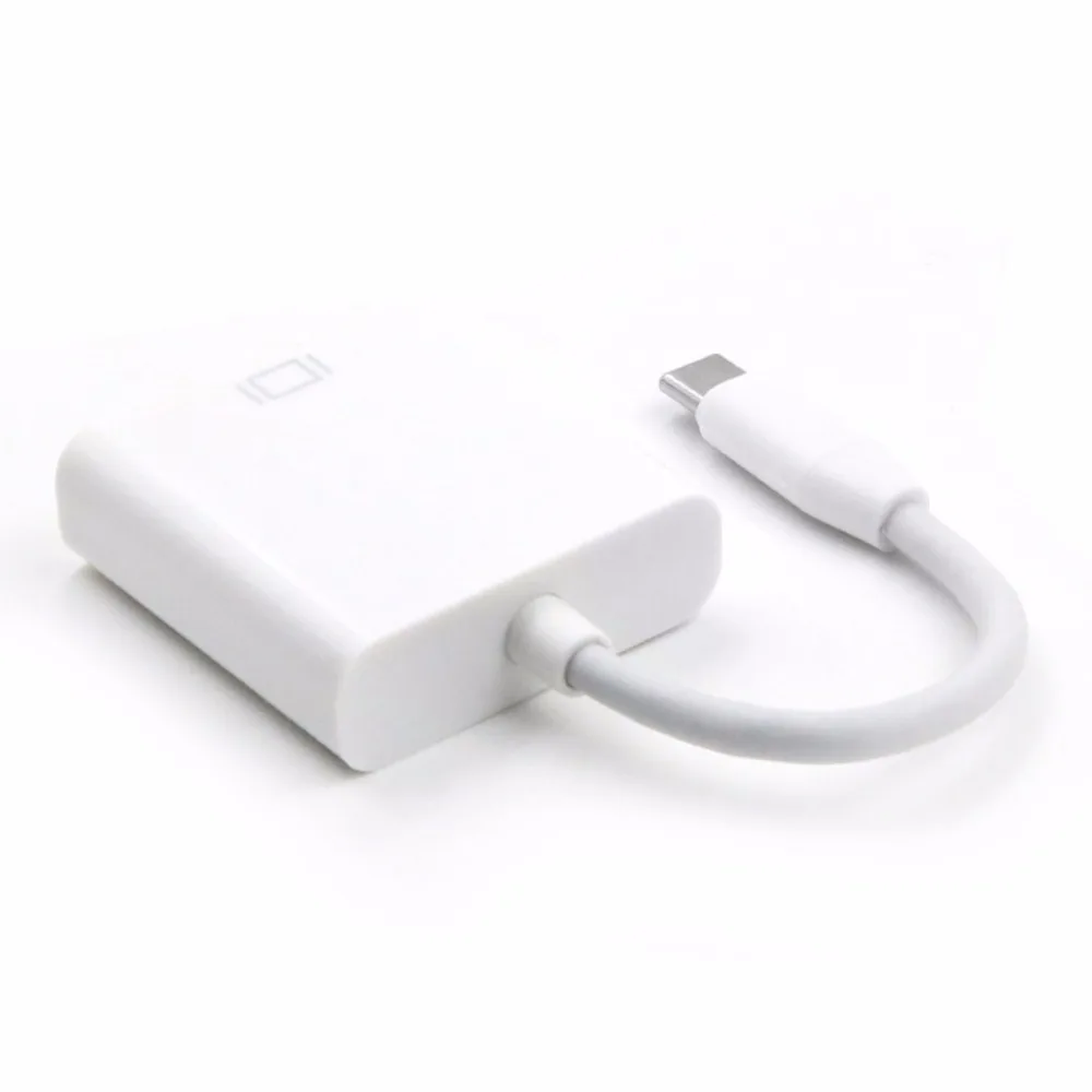 Кабель-адаптер типа C-Female VGA USB-C-VGA адаптер Белый USB 3,1 конвертер для Macbook12 дюймов для монитора ТВ-проектор